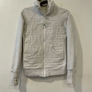 Lululemon Calm and Cozy Jacket 6 Heathered Core Ultra Light Grey Nimbus